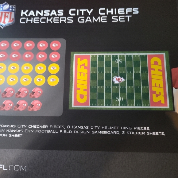 NEW NFL Kansas City Chiefs Checkers Game Set 21” x 13” Board Complete KCC3030 - Picture 2 of 6